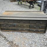Industrial iron storage unit with drawers
