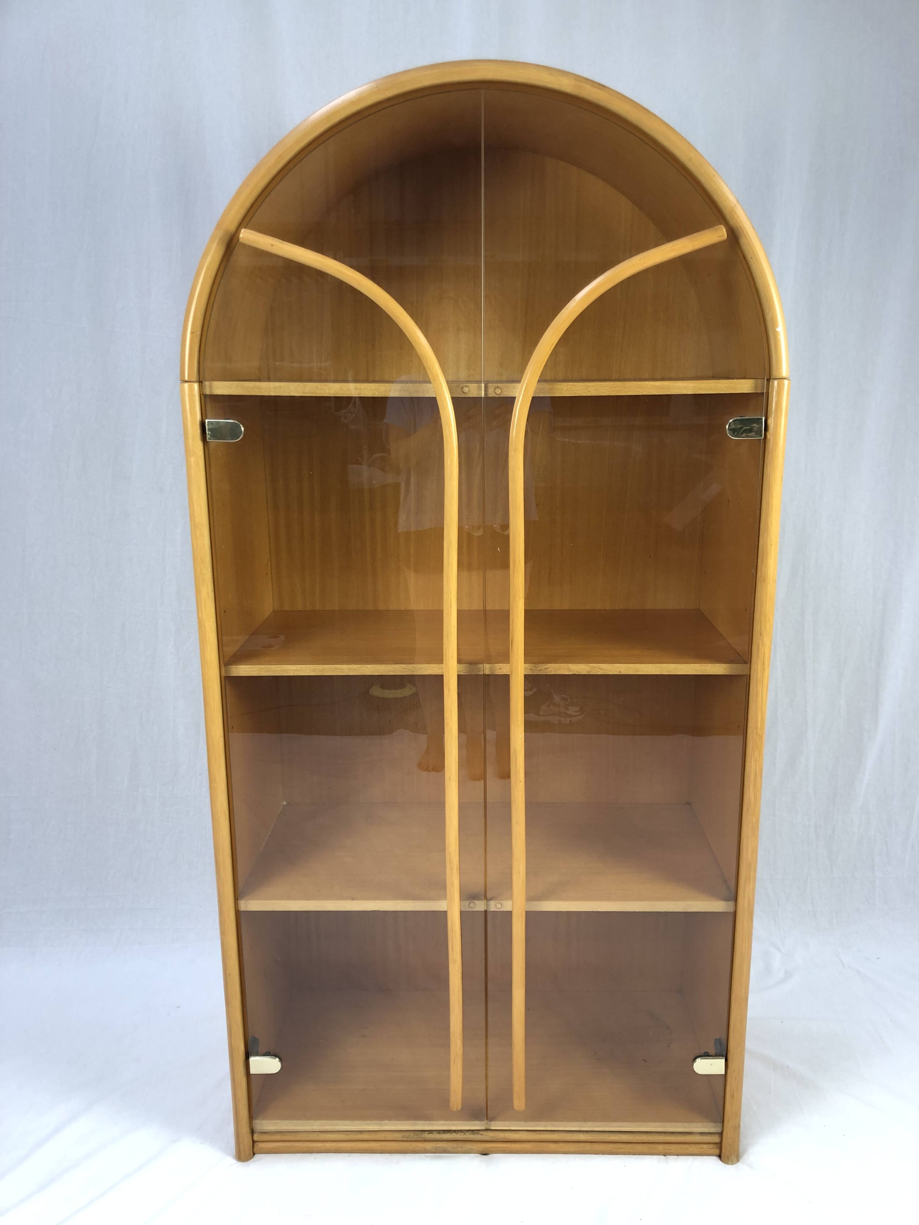 Mid-Century Rattan Display Cabinet, 1970s