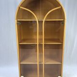 Vitrine en rotin du milieu du siècle, années 1970