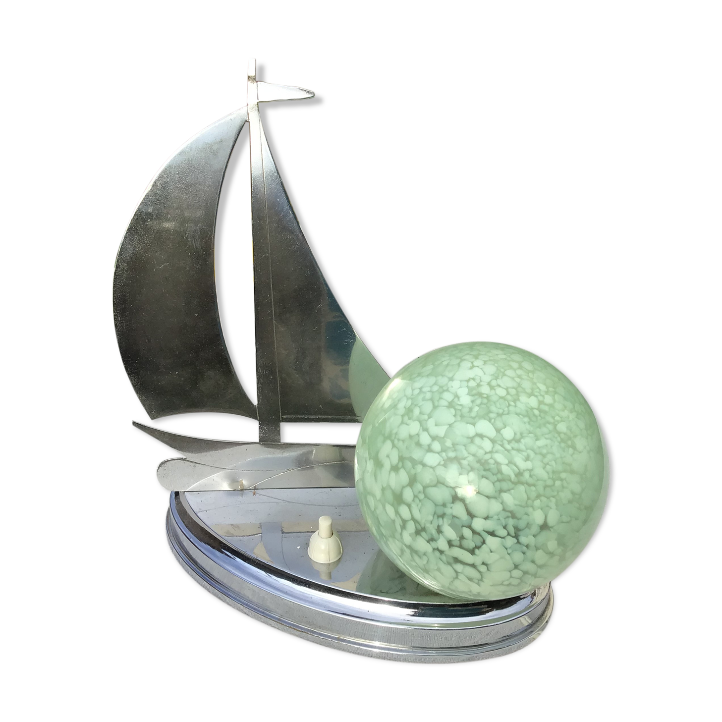 Table lamp sailboat ball clichy