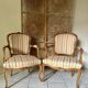 Paire de fauteuils bergères anciens style Louis XV