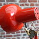 Lampe architecte RDA rouge 70's