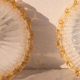 Set of 2 Charming Italian Yellow Murano Glass Ceiling Fixture, Murano, 1970