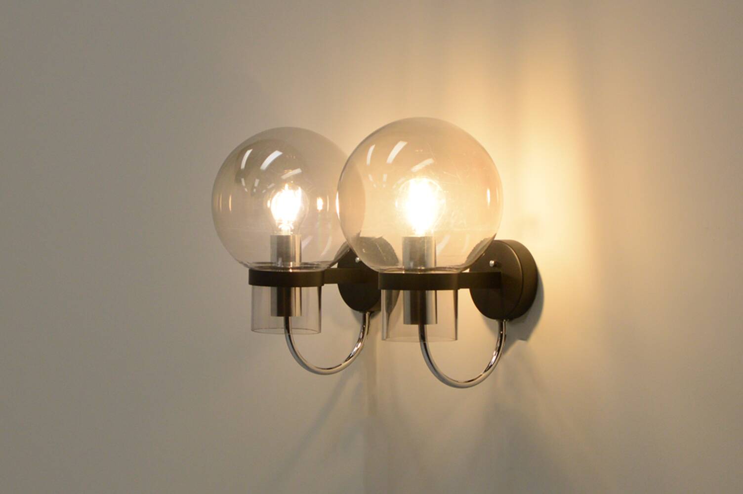 Set of 2 wall lamps by Glashütte Limburg, 1960s Germany.