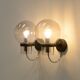 Set of 2 wall lamps by Glashütte Limburg, 1960s Germany.