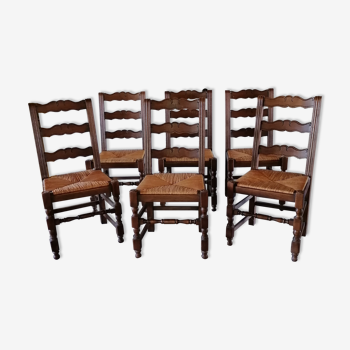 6 chaises paillées