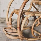Rattan and cane rocking chair