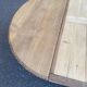 Round extendable dining table Napoleon III renovated in 19th-century oak.