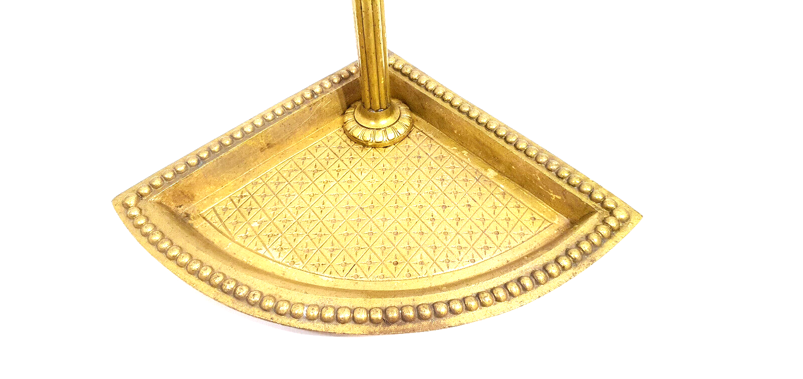 Old brass umbrella door triangular base mounted on column