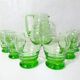 old service 10 water glasses and carafe in blown glass