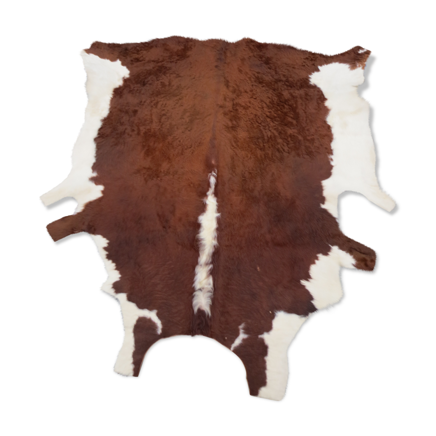 Cowhide color auburn and white 200x200cm