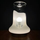 Vintage table lamp in white glass, Italy, 1970s