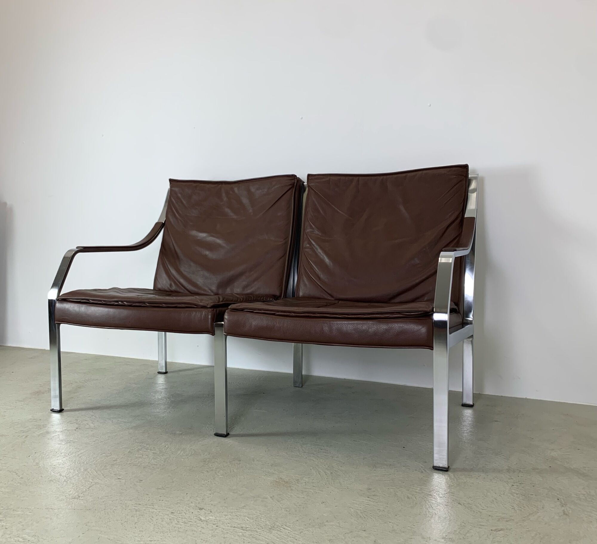 Canapé 2 places en cuir par Walter Knoll années 1970