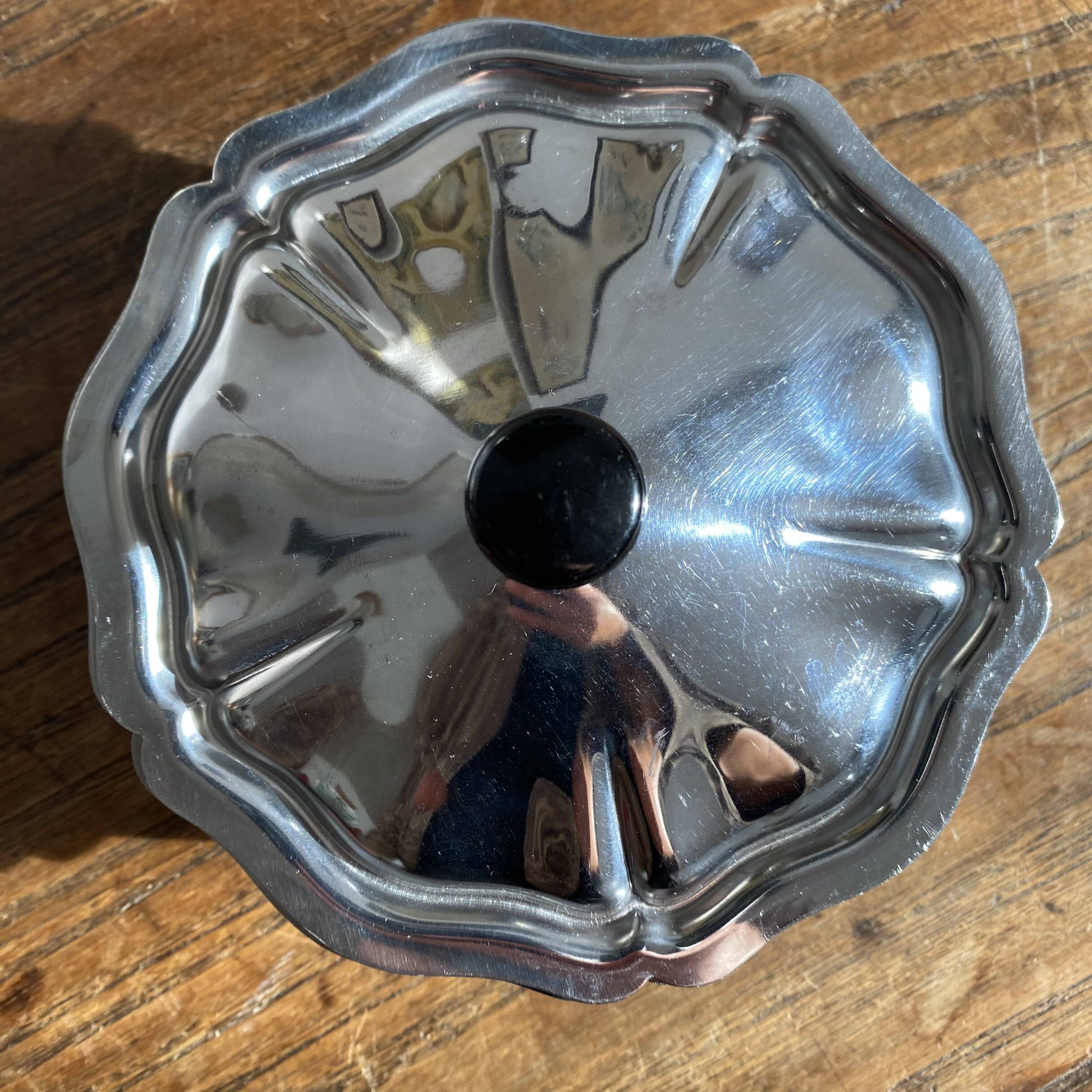 Vintage stainless steel sugar bowl
