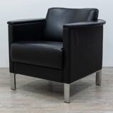 Black leather armchair by Kusch+Co