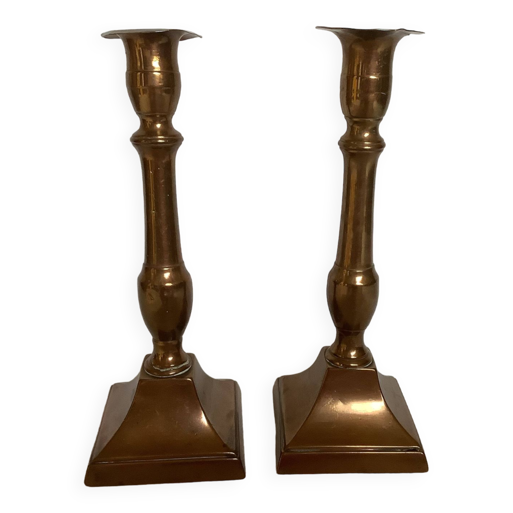Pair of antique brass candlesticks