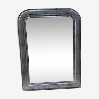 Miroir ancien d'époque Louis Philippe argenté 57x76cm