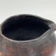 Vase tripode vintage en terre cuite, fait main, finition noire fumée