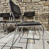 Lot de quatre chaises traîneaux   1970 vintage