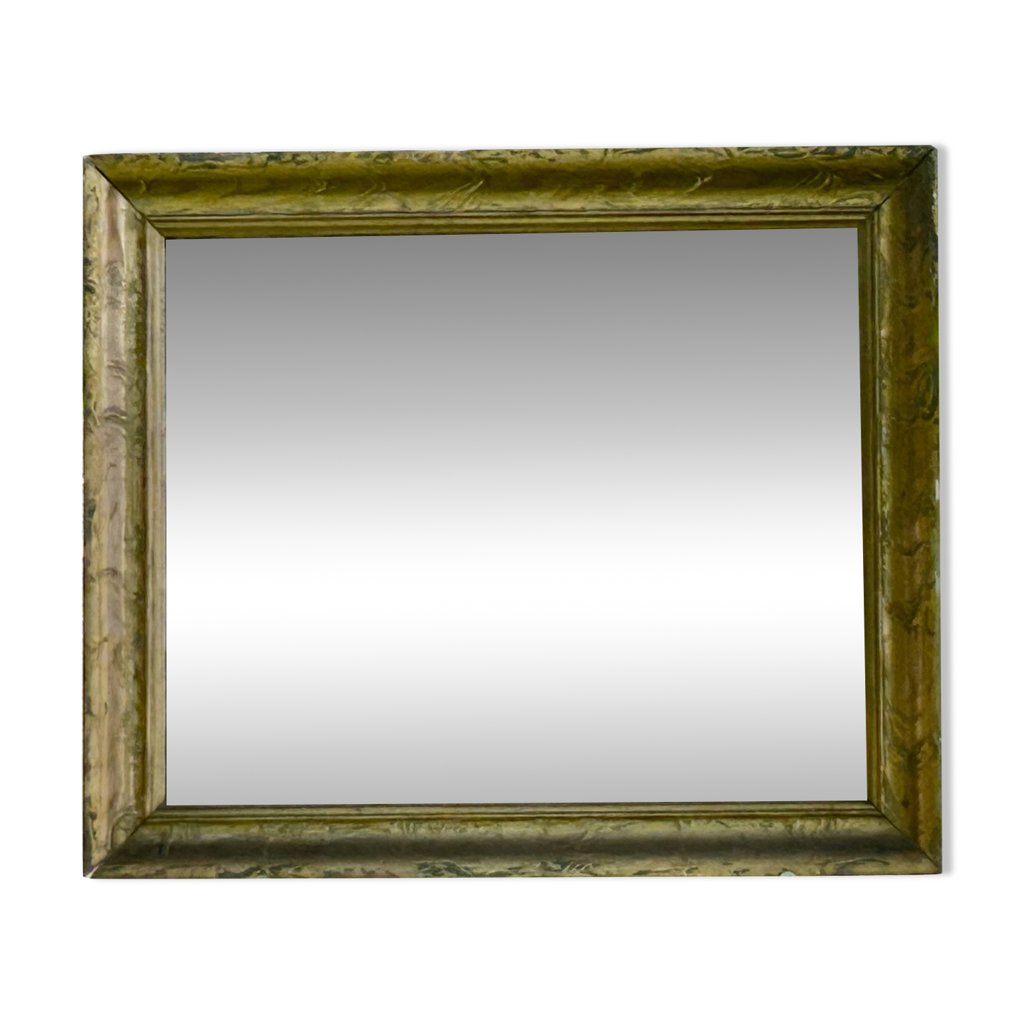 antique moulded wood and gilded stucco mirror - de-mercurised mirror sold in the e