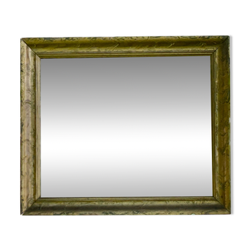 antique moulded wood and gilded stucco mirror - de-mercurised mirror sold in the e