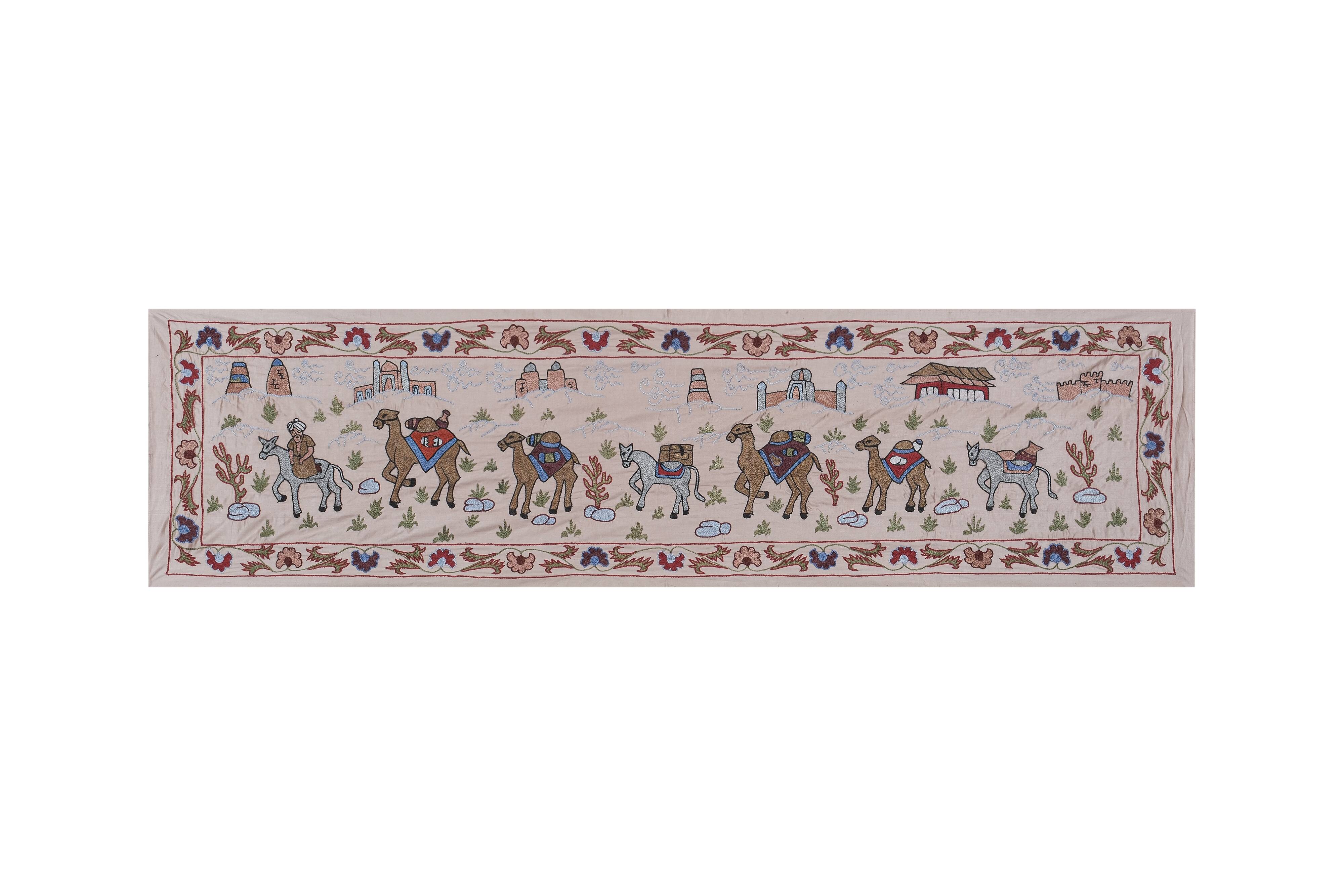 Hand knotted rug, vintage turkish rug 52x190 cm