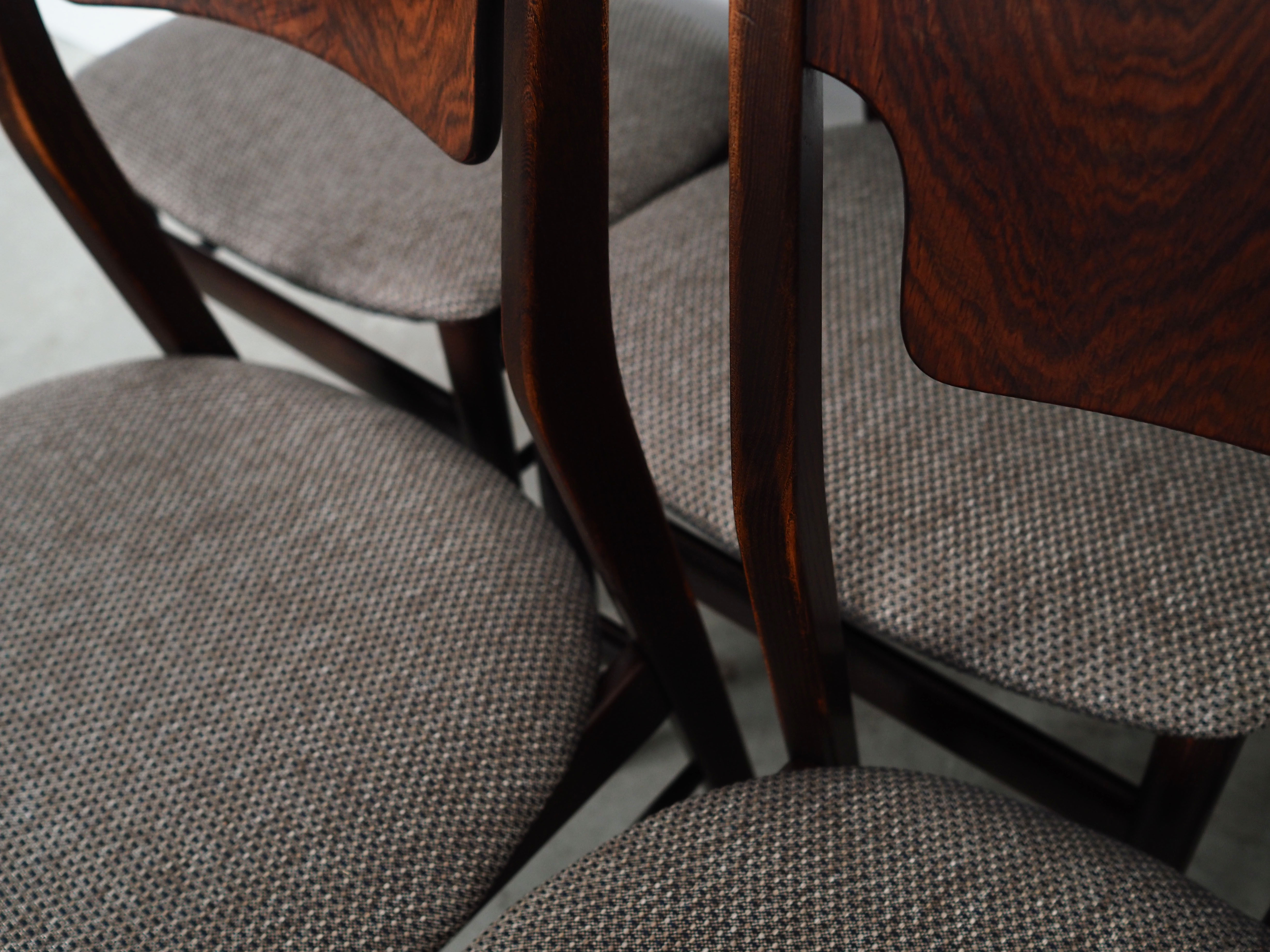 Set of six oak chairs, Danish design, 1970s, production: Denmark