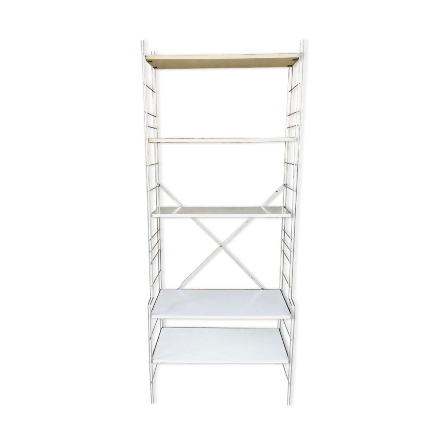 Vintage wall system with 5 modular shelves for BHV