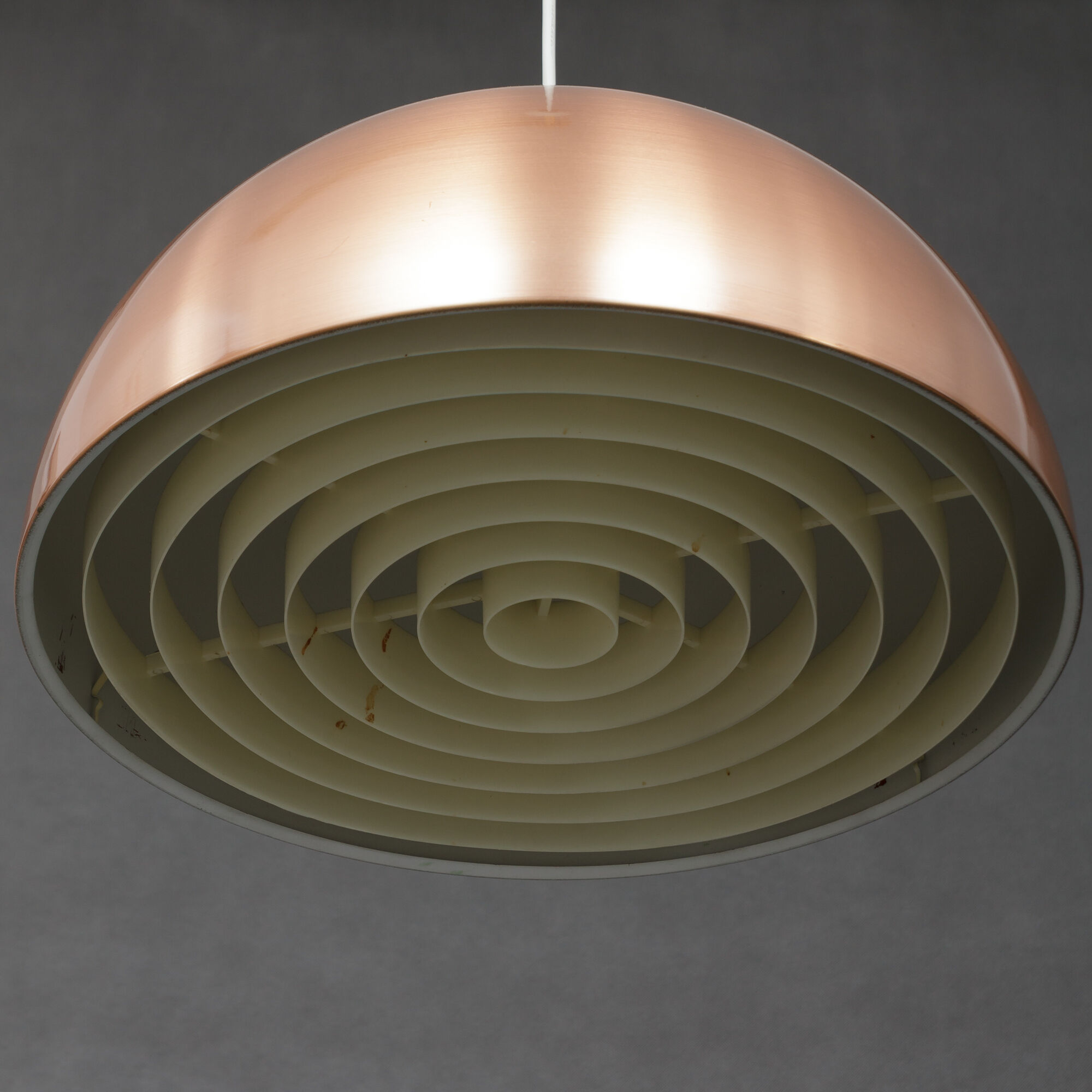 Pair of Danish copper hanging lamp