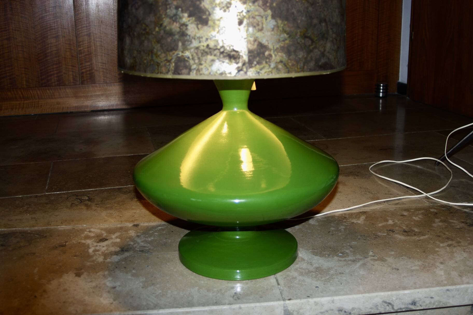 Vintage toupie floor lamp in ceramic from temde switzerland 1960