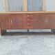 Vintage Sideboard in in Walnut Root and Maple Wood with Brass Details, 1940s