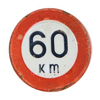 Old 60 km/h traffic sign