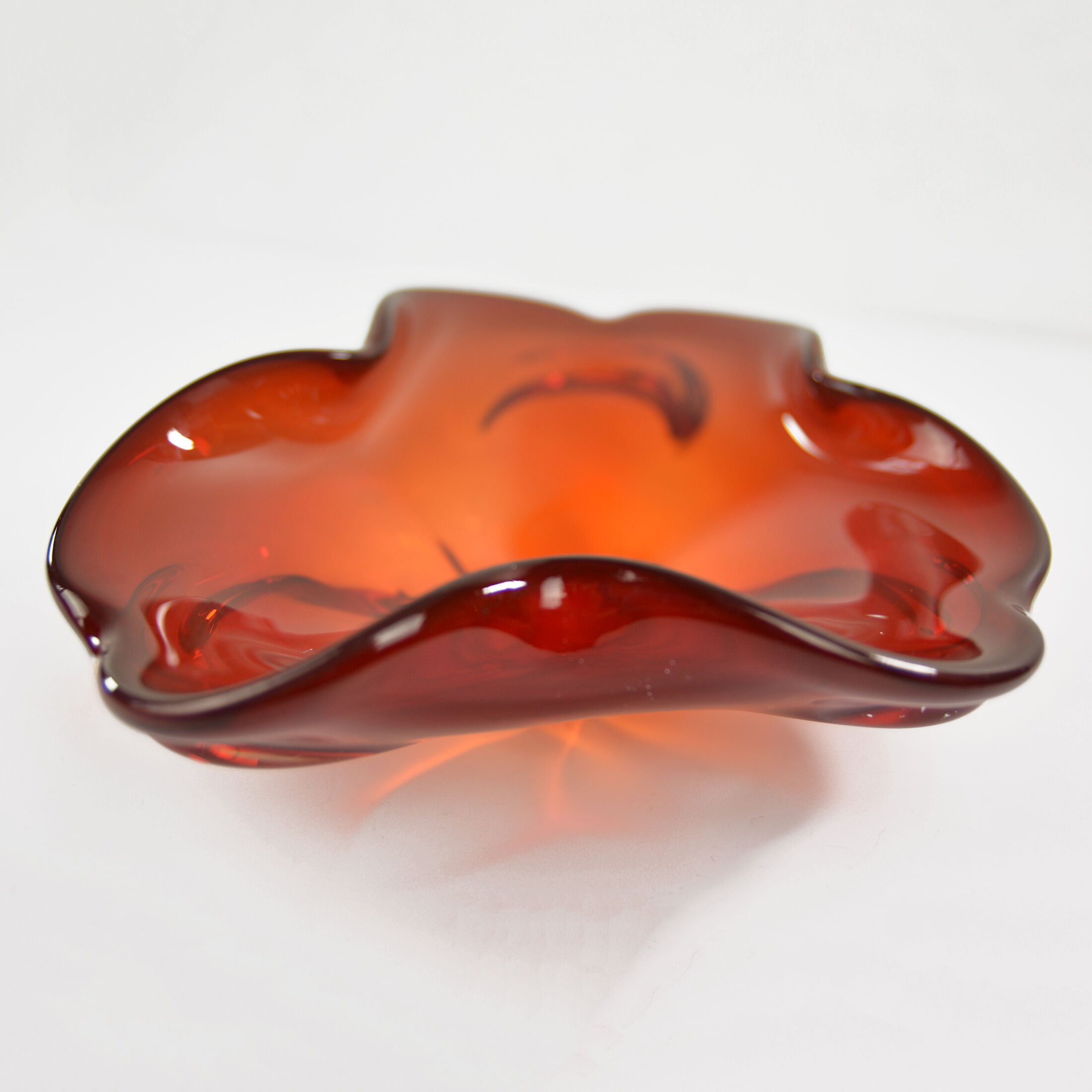 1970s modern Patera, glass bowl, HSG Ząbkowice Poland