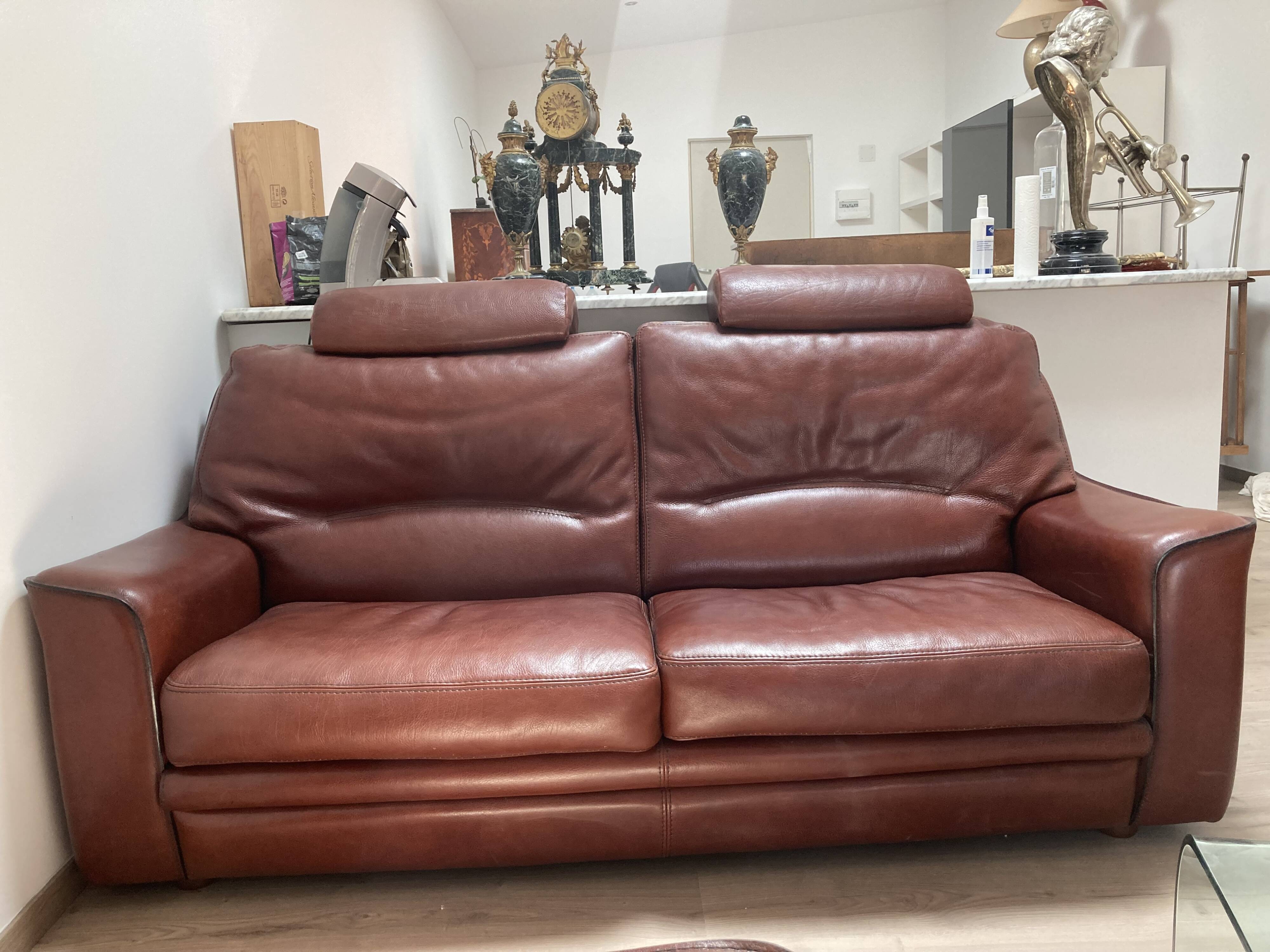 Canape 3 seater 100% leather brown