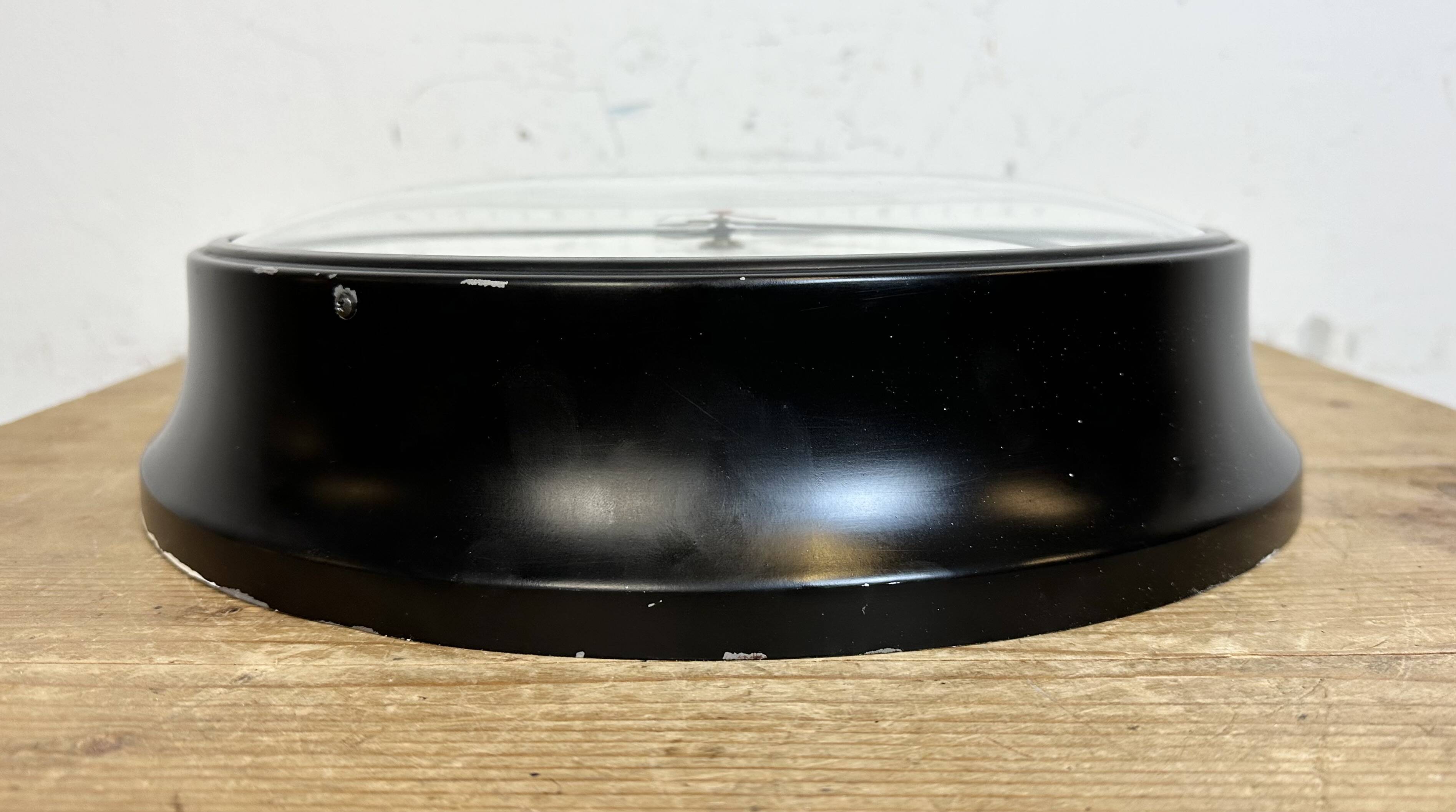 Vintage Black School Wall Clock from Lathem, 1980s