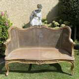 Sofa canage bench - gilded wood Louis XV style