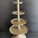 Large handmade sheet metal tiered display stand, 19th century