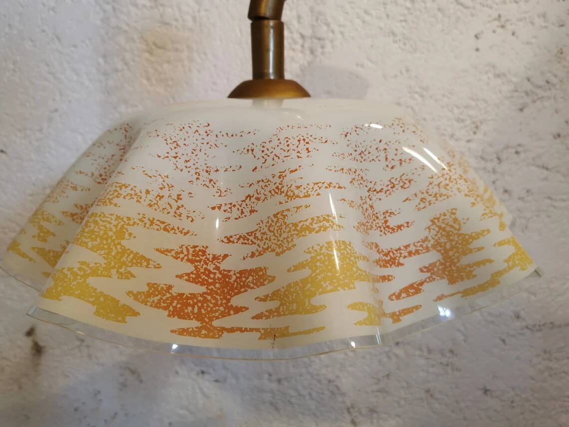 Vintage Sijaj Hrastnik Glass Pendant Lamp Mid Century Modern Lighting