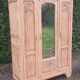 Art deco wardrobe 3 doors walnut raw wood