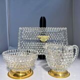 Gold-plated Bohemian crystal coffee set – 1960s/1980s