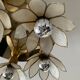 Vintage ceiling lamp in brass and mother-of-pearl 60s-70s