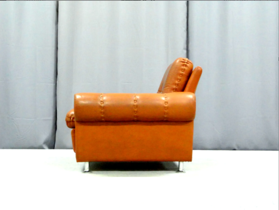 Armchair - Ottoman leather 1960