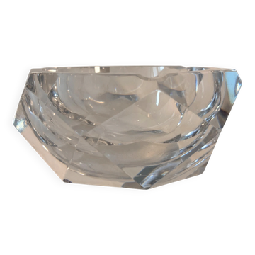 Faceted crystal ashtray, diamond shape