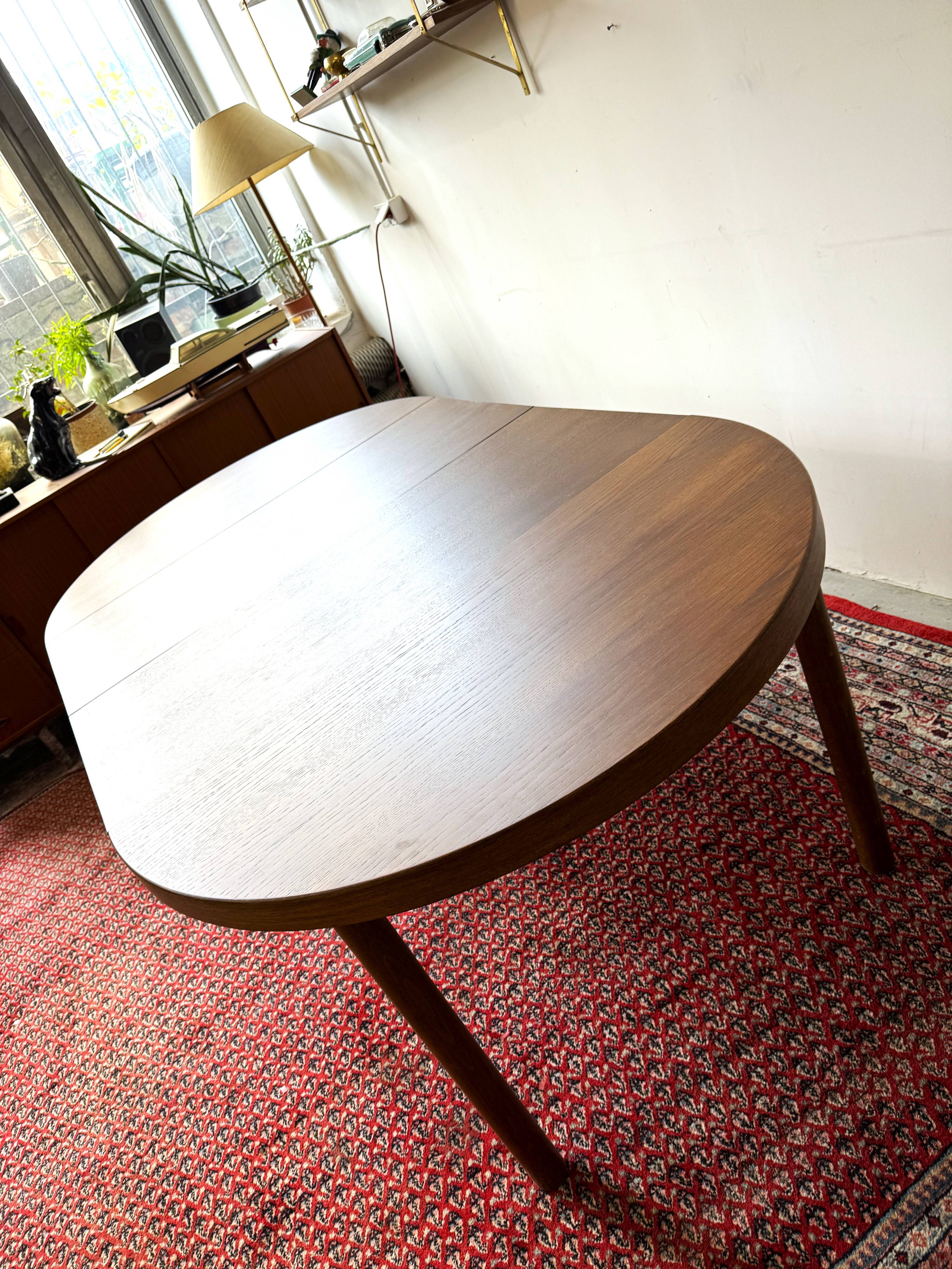 Expandable oak table, denmark 1960s/1970s, vintage, mid-c modern