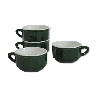 4 vintage bistro style coffee cups