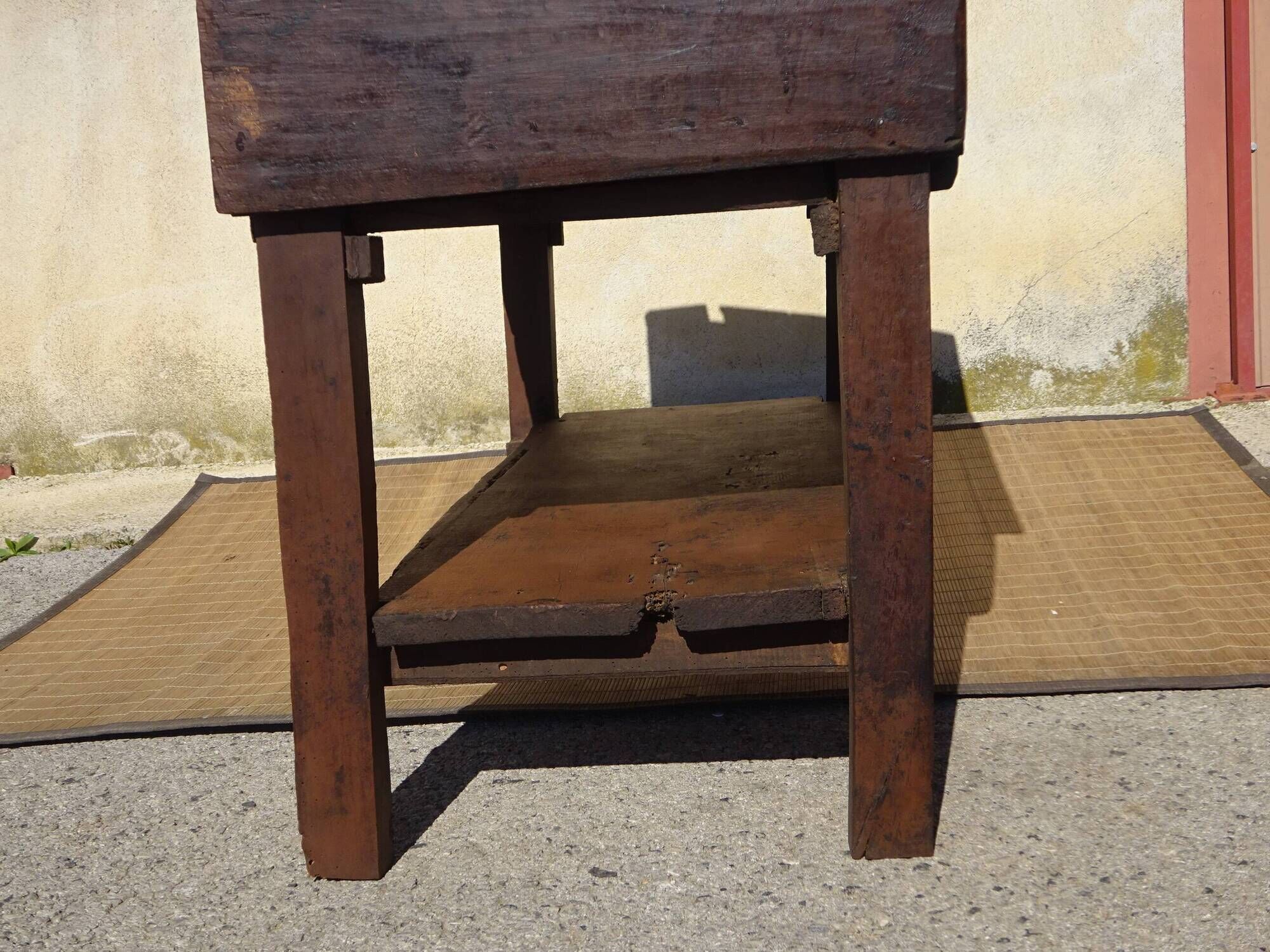 Antique coffre égouttoir en chêne massif