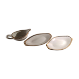 Gravy boat and dishes with gold decoration