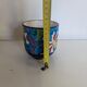Cache-pot Longwy Art Déco en faïence émaillée décor floral polychrome