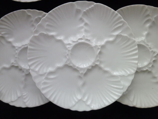 Set of 6 oyster plates in Bavarian porcelain Bareuther