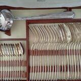 Silver metal cutlery set 37 pieces